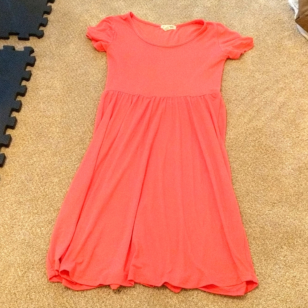Peach colored casual dress